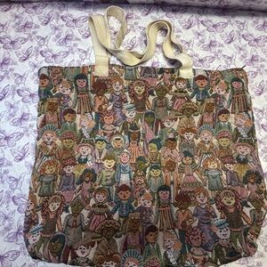Whimsical Character Tapestry Tote